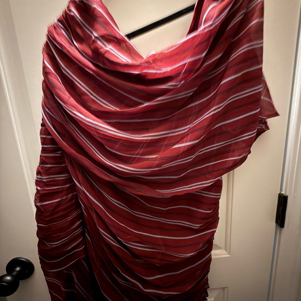ASOS Red and White Striped Dress
